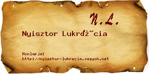 Nyisztor Lukrécia névjegykártya